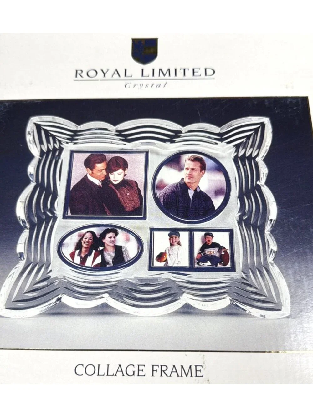 Vintage 1995 Royal Limited Lead Crystal Collage Picture Frame 4 Openings Czech